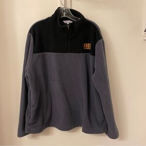 Knob Creek Bourbon Men’s 1/4 Zip Heather Gray And Black Fleece, XL